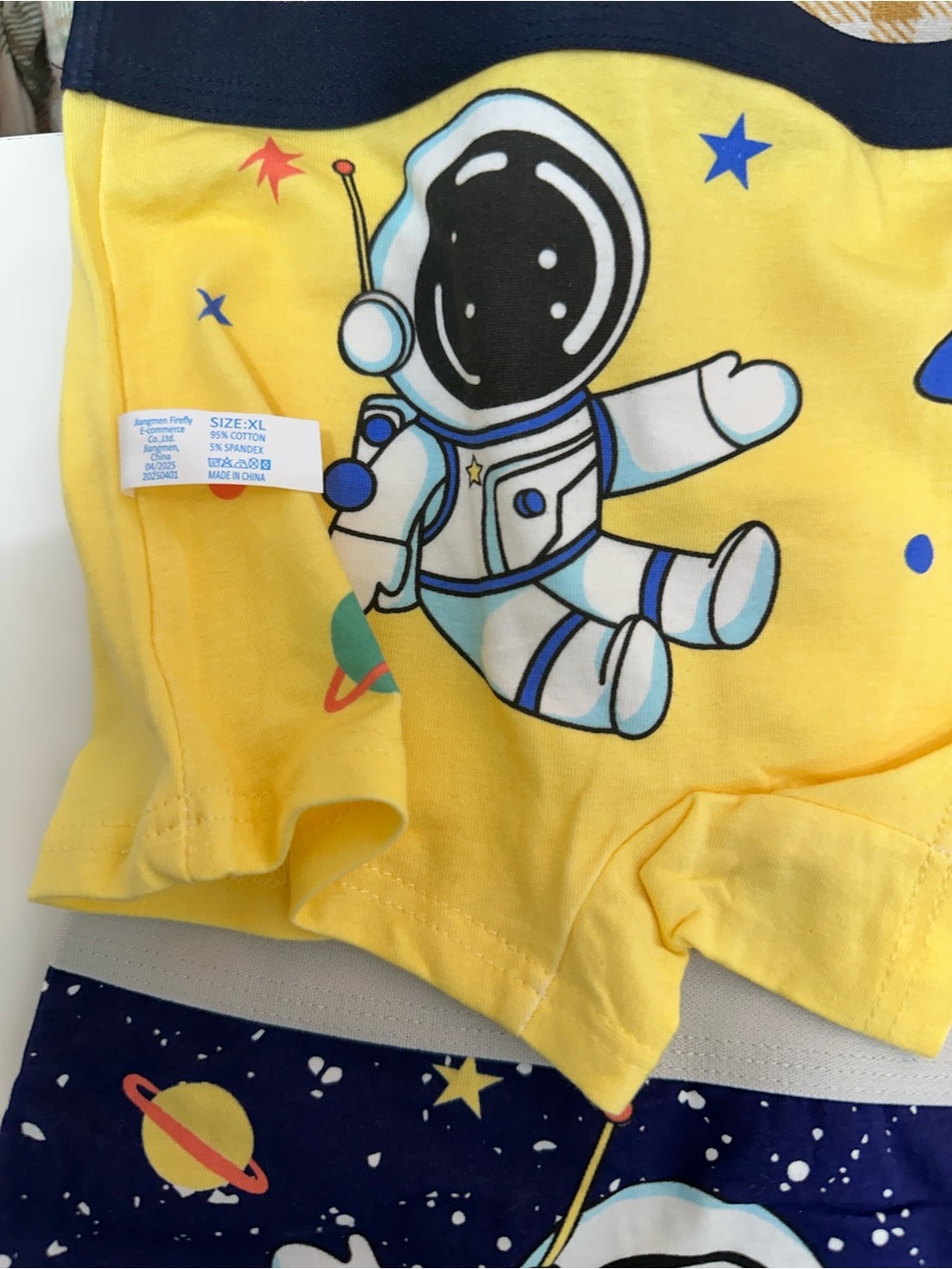Kids Yellow Astronaut Print Underwear - Unbranded
